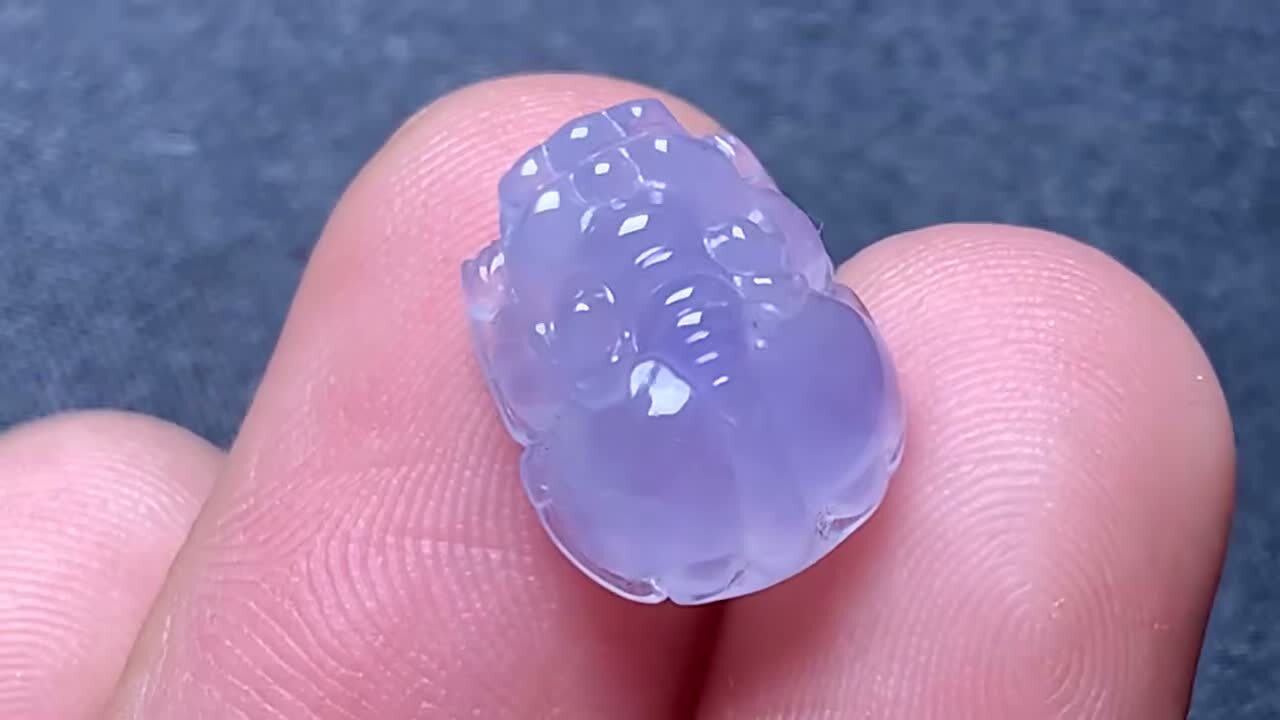 翡翠高冰紫貔貅,天然翡翠A玉, 緬甸玉, Jade, Jadeite
