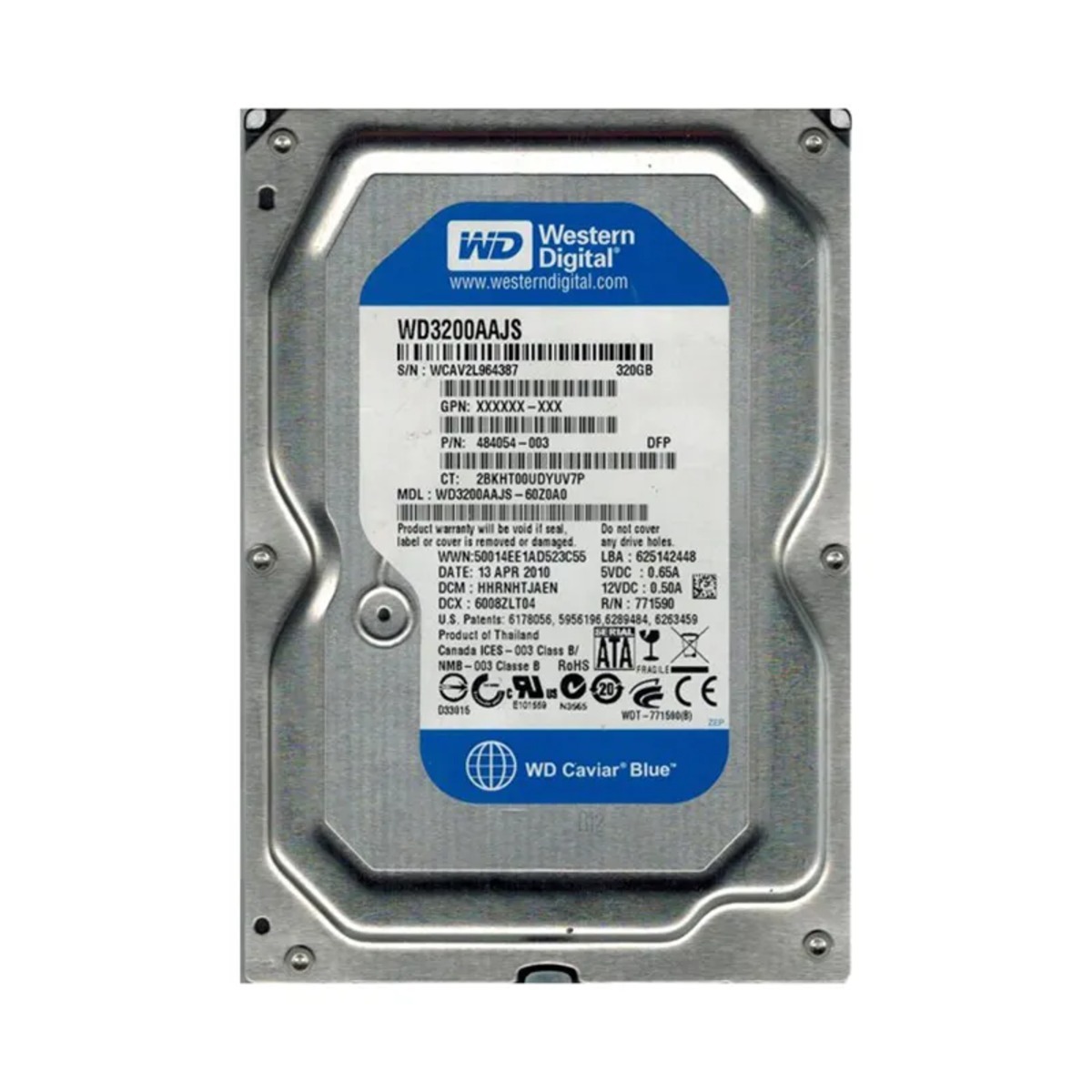 WD3200AAJS WD 3.5" 320GB 7200RPM SATA HDD (翻新)