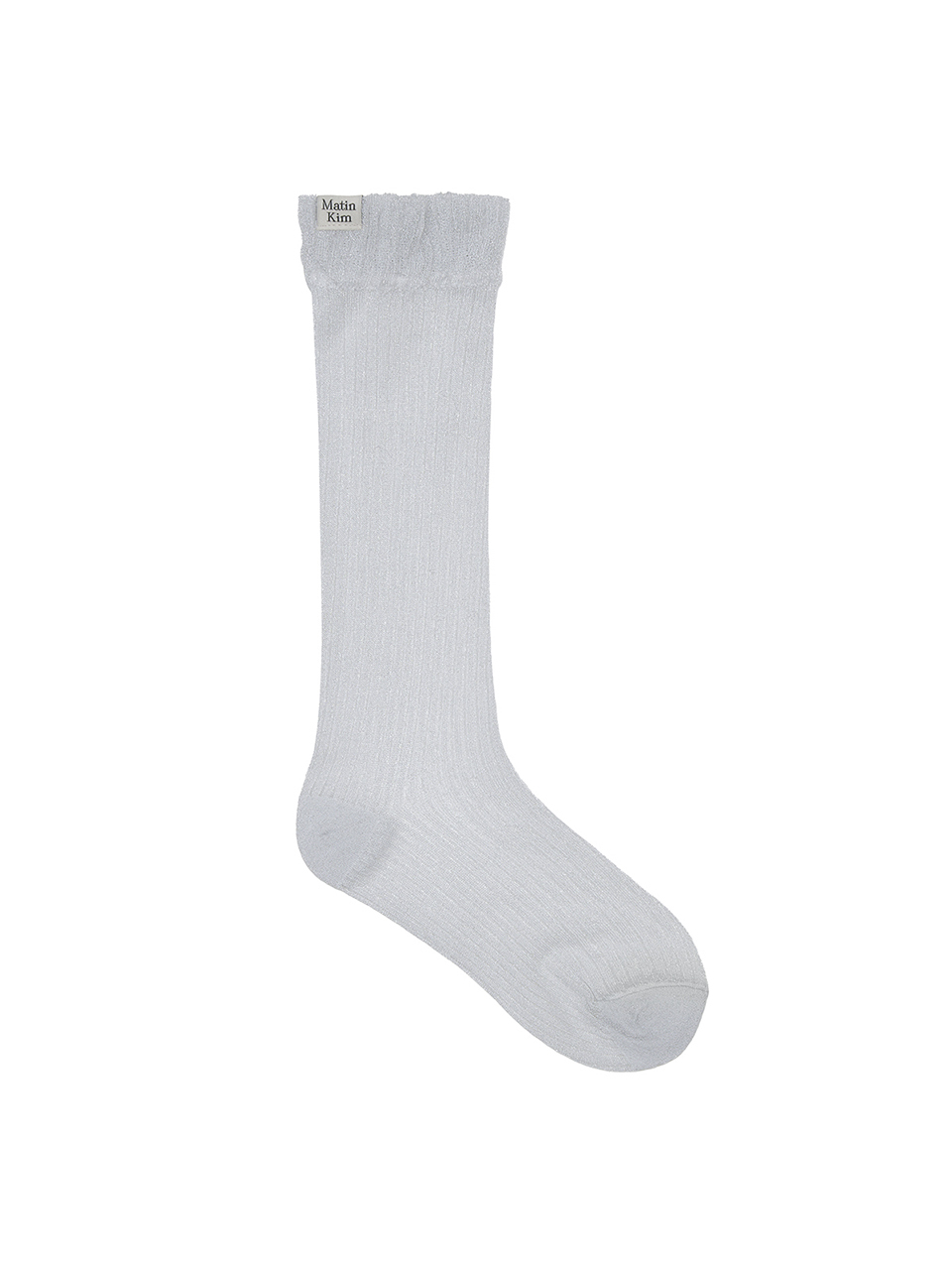 細閃透膚中筒襪 淺灰