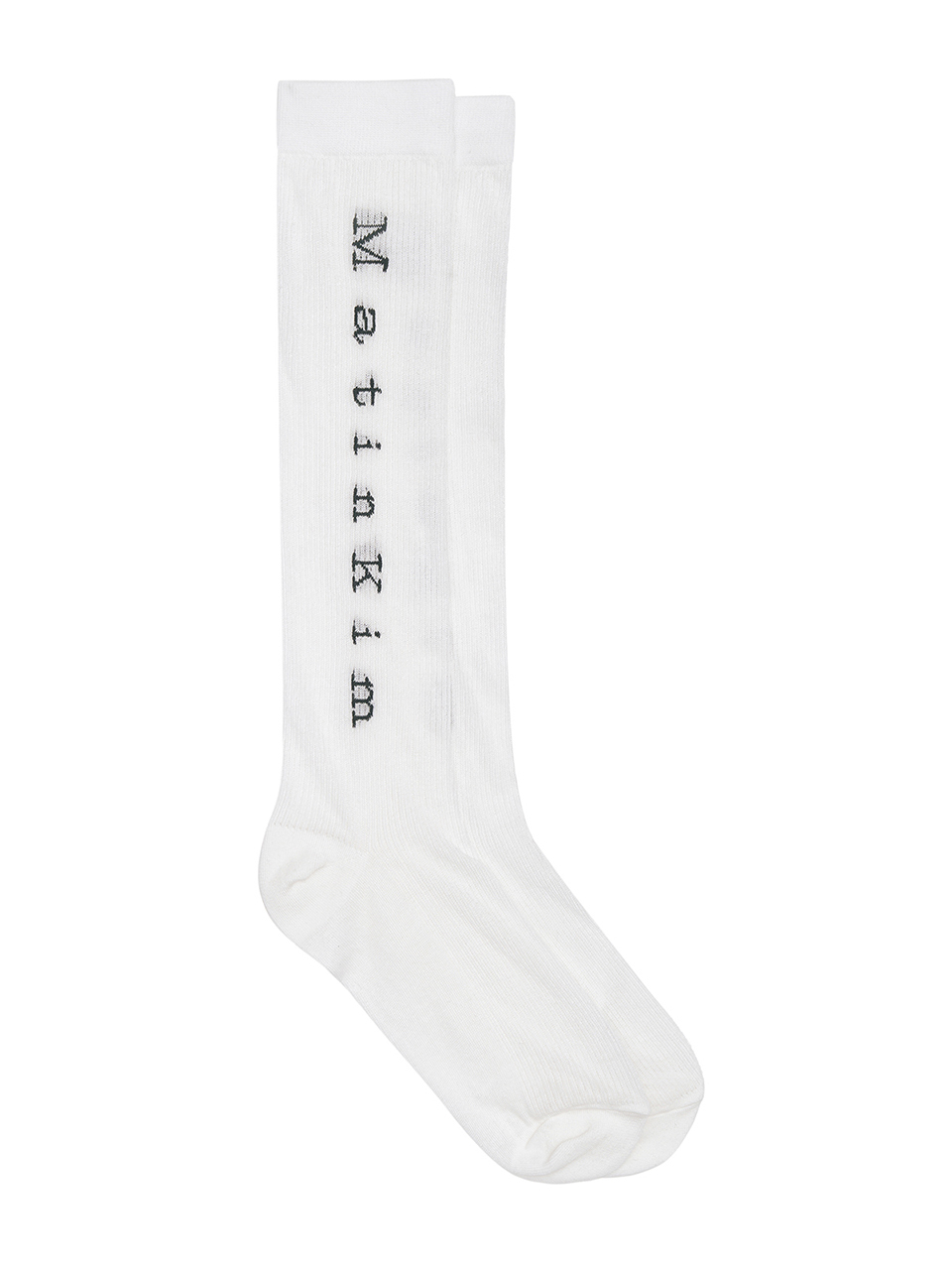 MATIN提花織紋長襪 白色