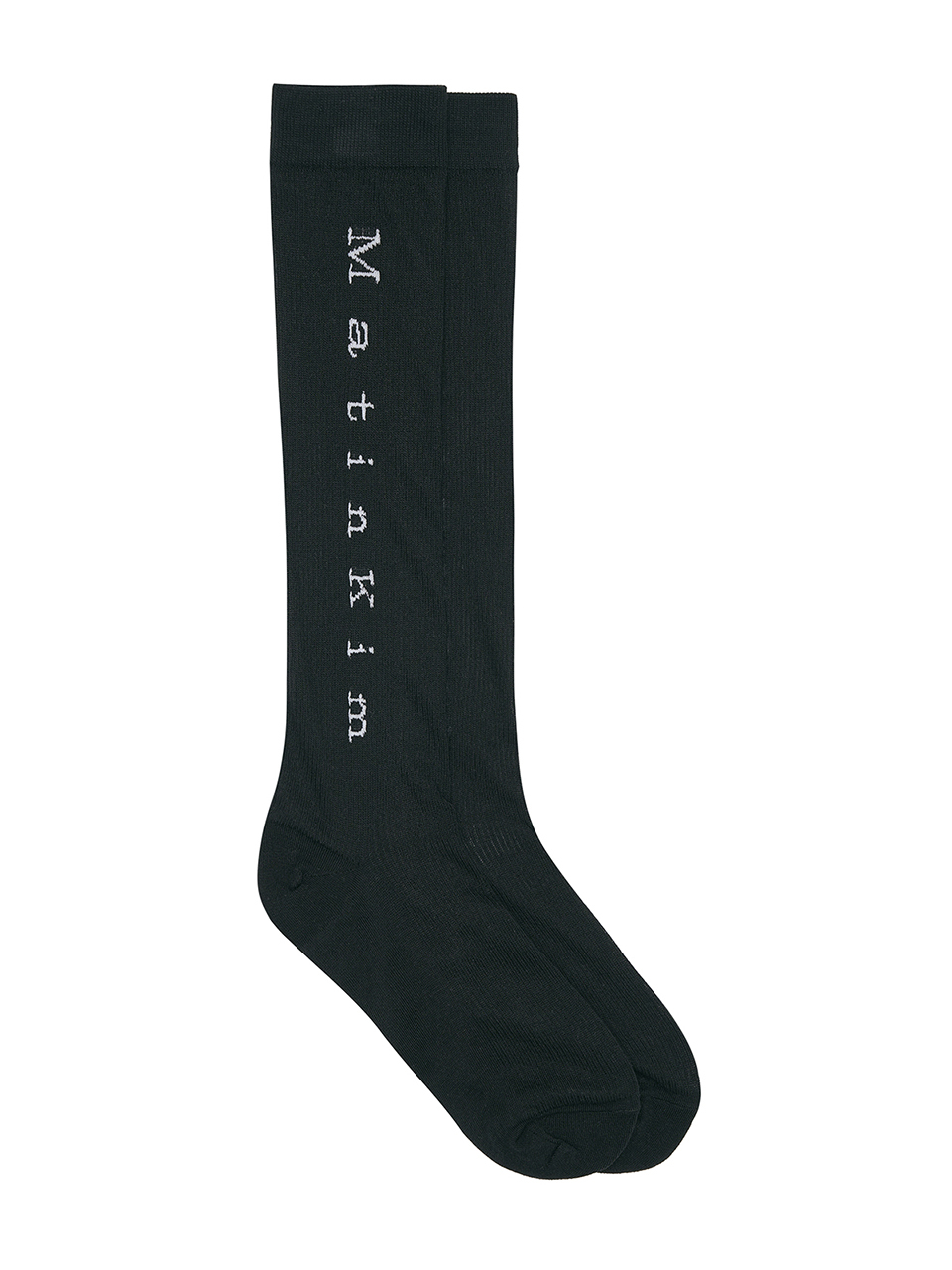 MATIN提花織紋長襪 黑色