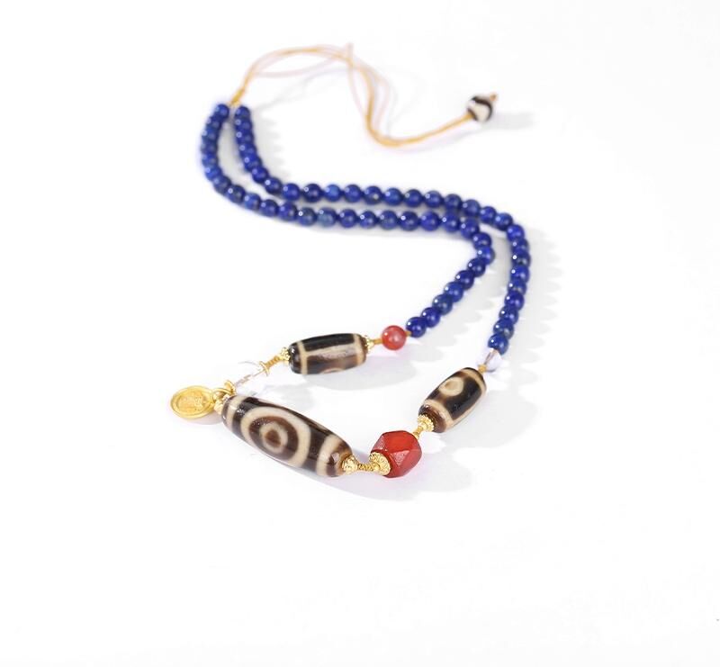 黑白紋串珠項鍊