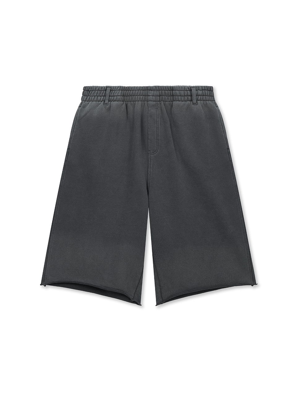 VINTAGE WASHED BACK LOGO BERMUDA SWEATPANTS IN CHARCOAL