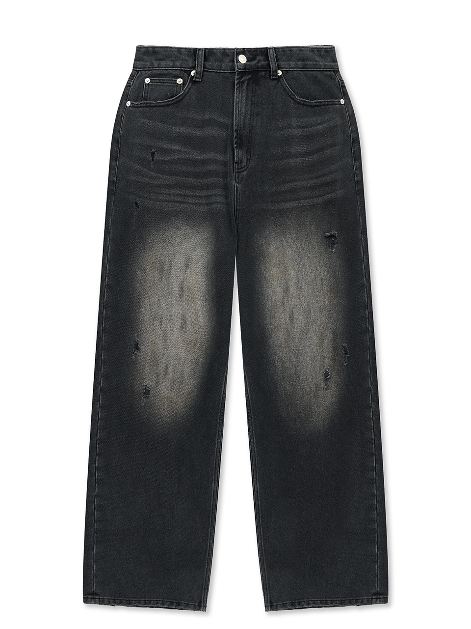 VINTAGE DIRTY WASHED DENIM PANTS IN BLACK