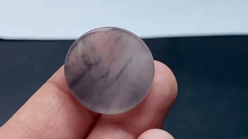 129457 翡翠高冰黑冰圓牌 (19.8mm直徑)