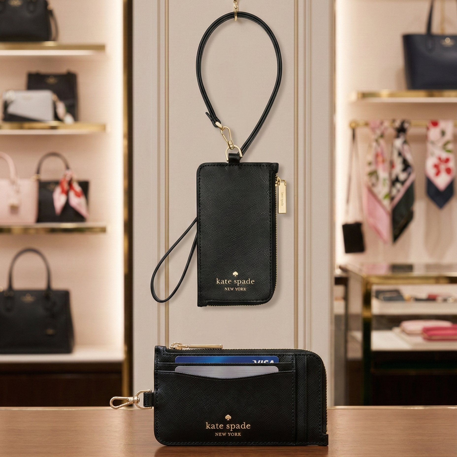 【預購】KATE SPADE H022833 卡片套連掛繩證件套