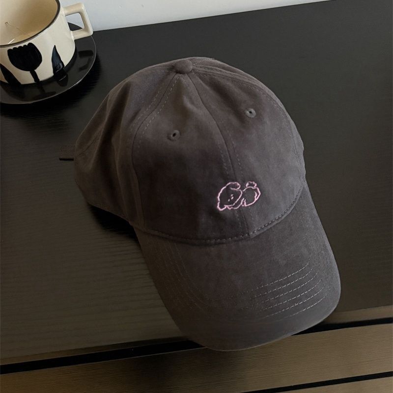 Embroidered Line Teddy Bear Baseball Cap