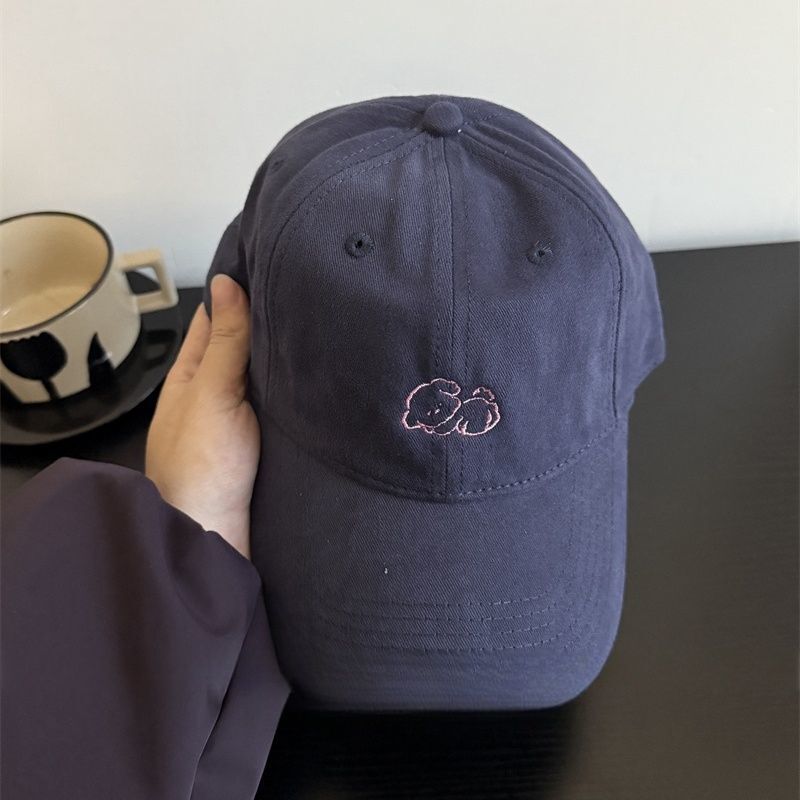 Embroidered Line Teddy Bear Baseball Cap