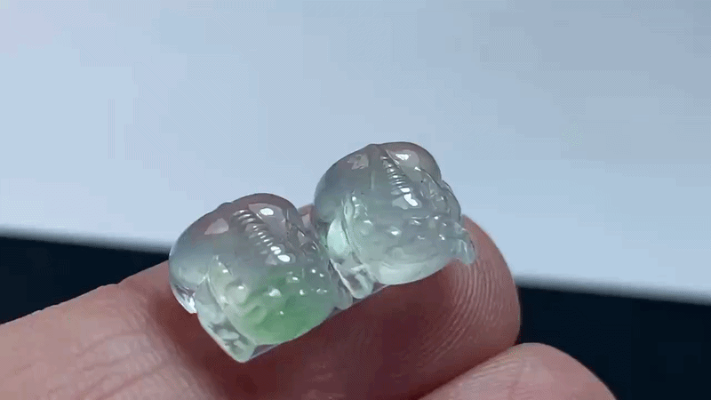 129459 翡翠高冰貔貅一對