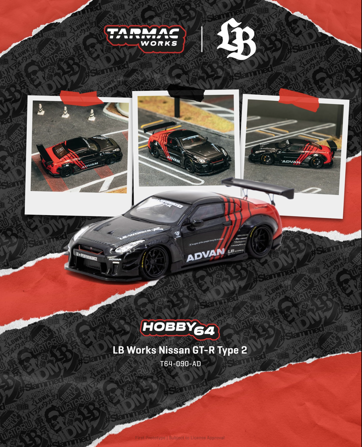 預訂 Pre Order - Tarmac Works LB Works Nissan GT-R Type 2 Advan