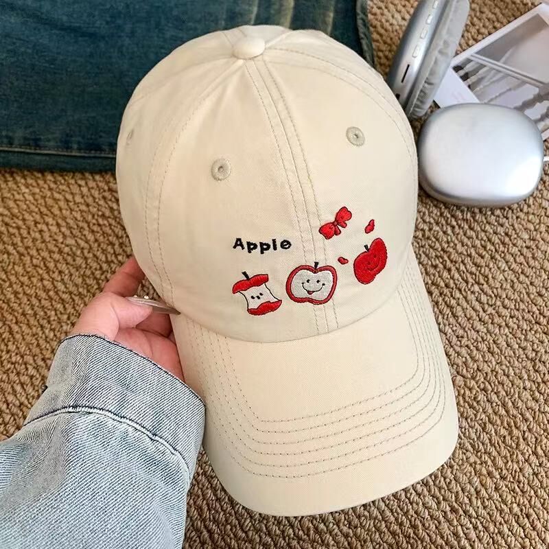 Cute Apple Embroidered Baseball Cap