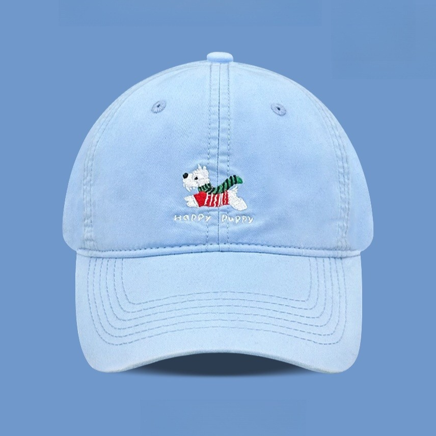 Korean-Style Schnauzer Puppy Embroidered Baseball Cap