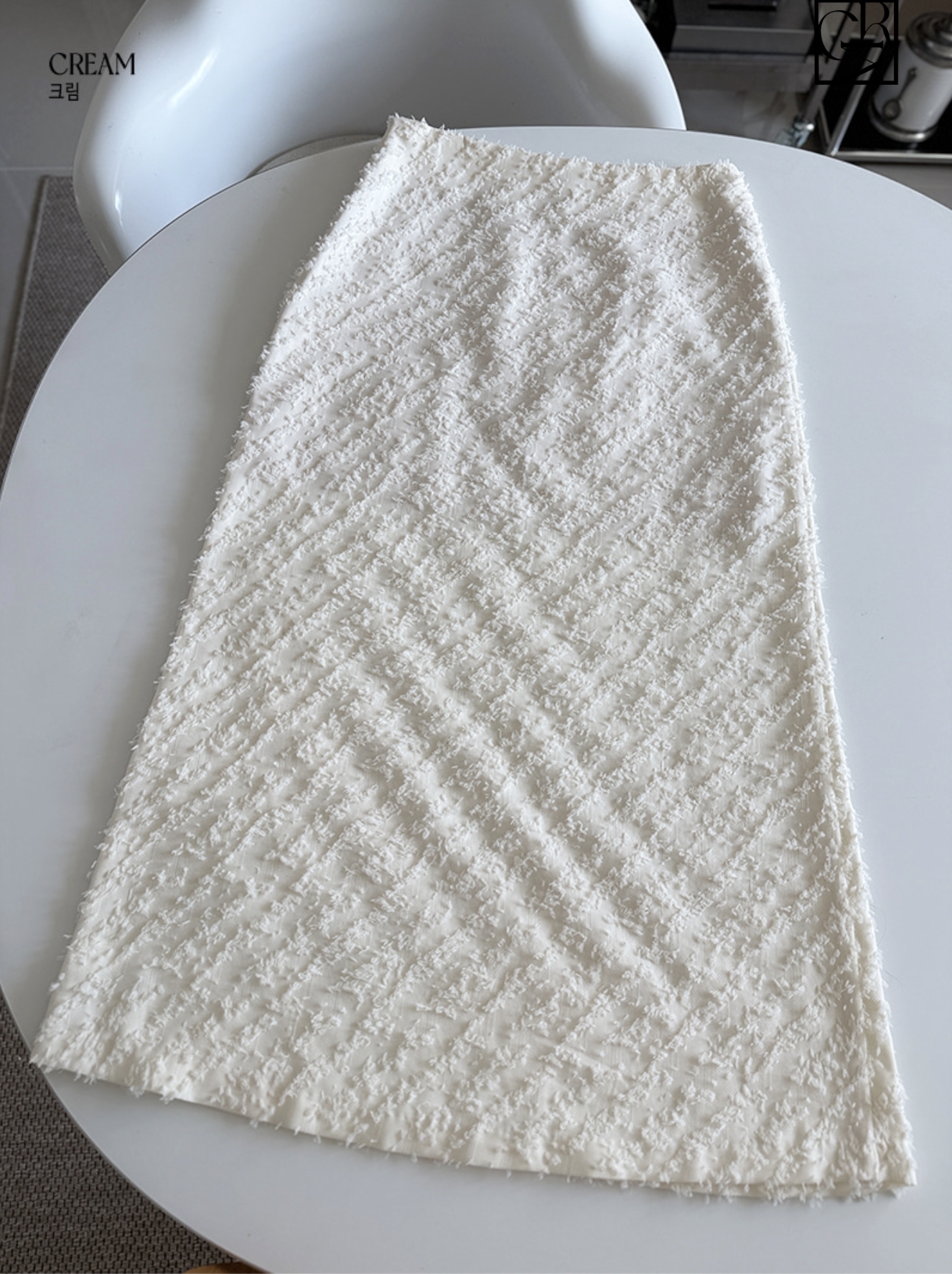 優雅斜線織紋感A字傘擺長裙-S-M / 2色