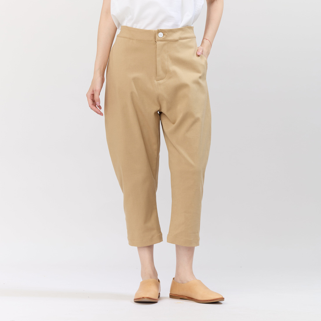 Caesar水洗棉質彈性老爺褲/駝