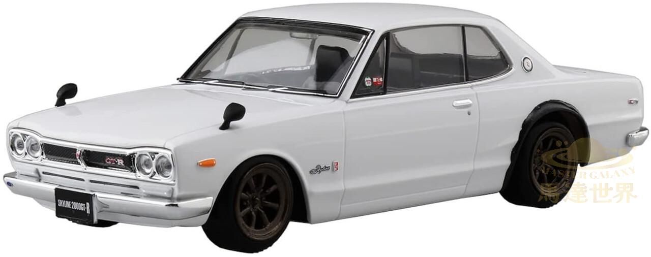 AOSHIMA 塑膠模型套件 組裝套件 Nissan Skyline 2000GT-R（白色）09-B 比例 1/32