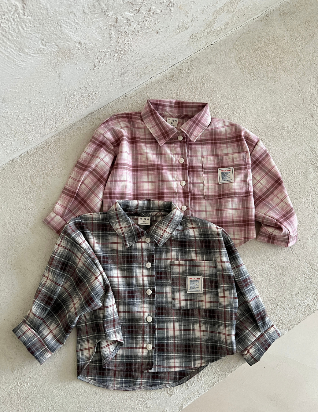 英倫格紋口袋襯衫