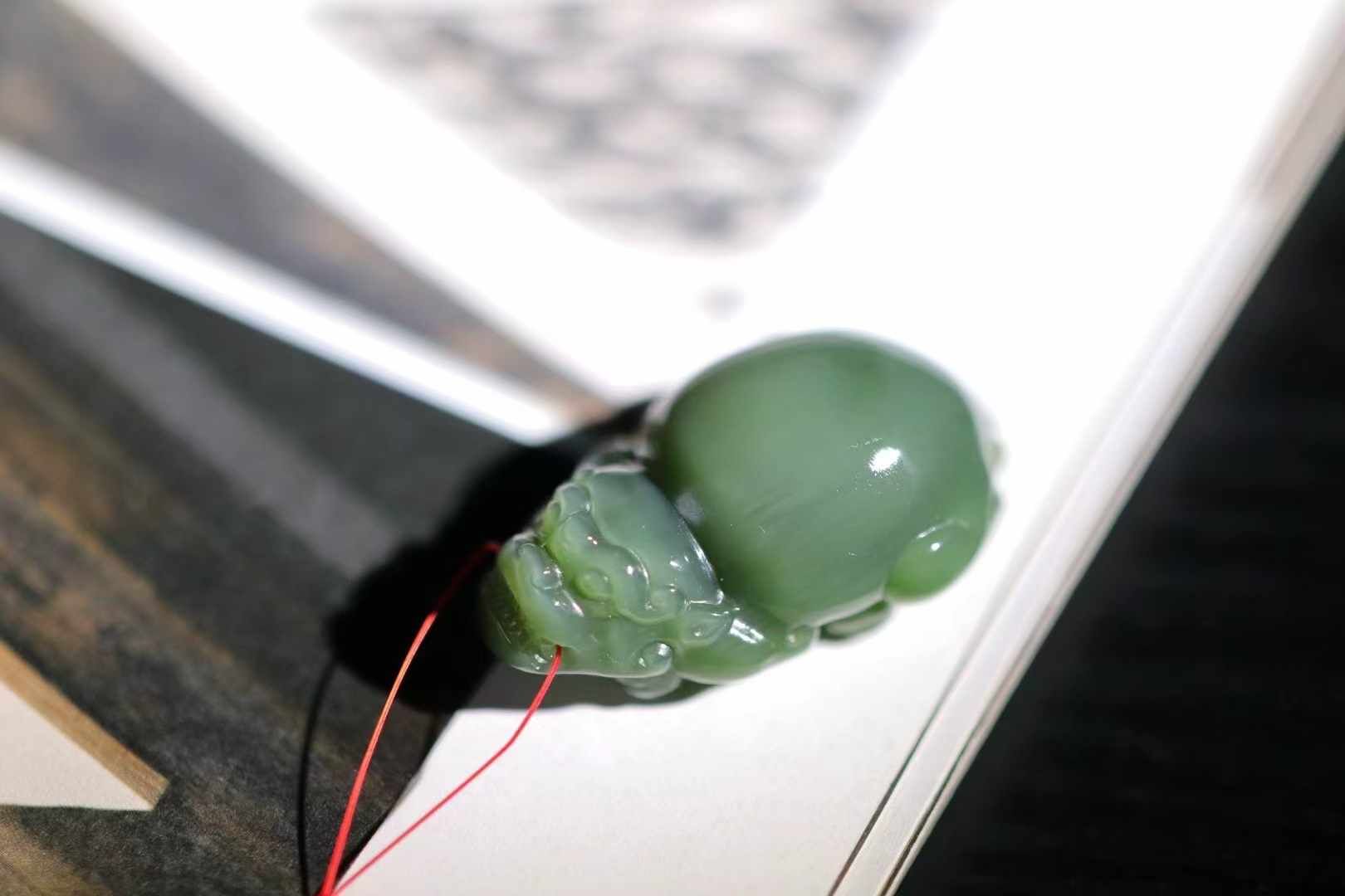 129717 和田玉碧玉貓眼貔貅