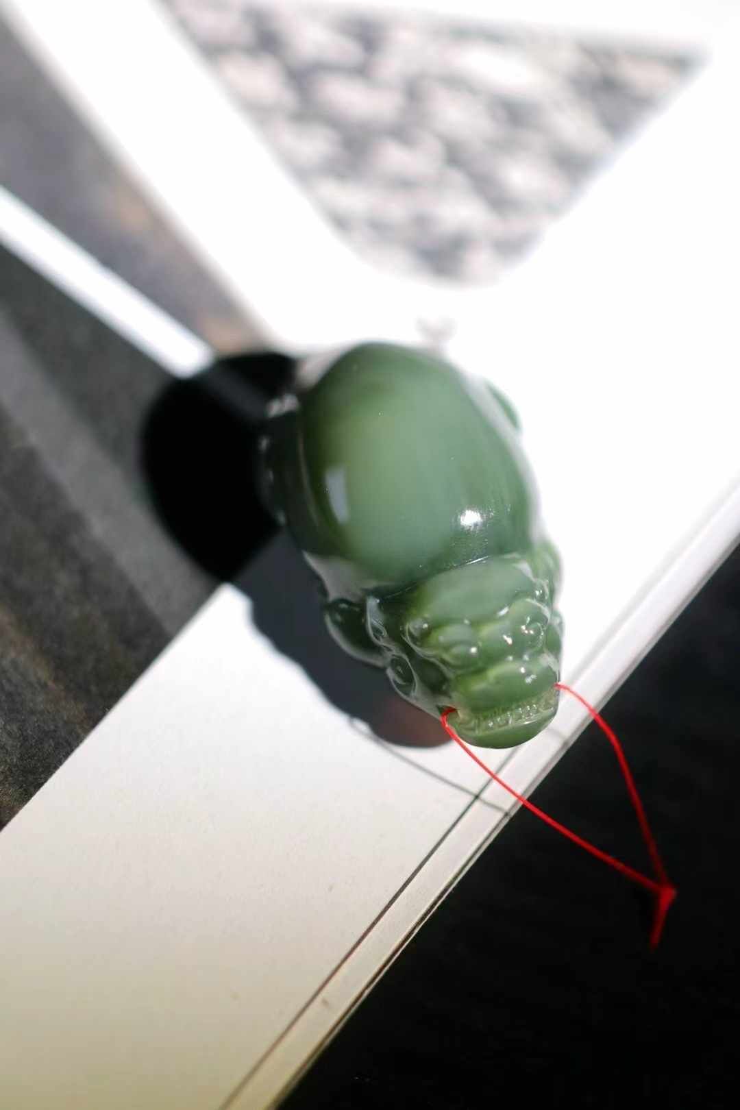 129717 和田玉碧玉貓眼貔貅