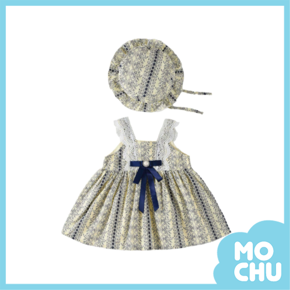 歐式印花蕾絲吊帶連身裙