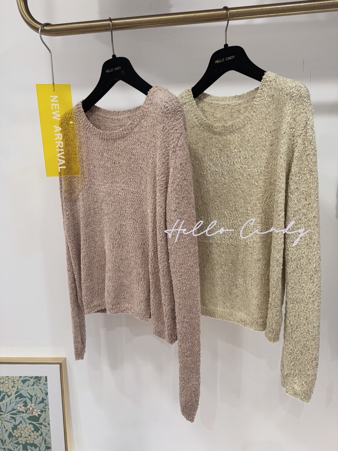 粉粉柔柔的球球針織衫