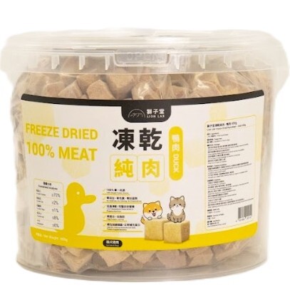 獅子堂 貓狗小食．凍乾鴨肉粒桶裝500g