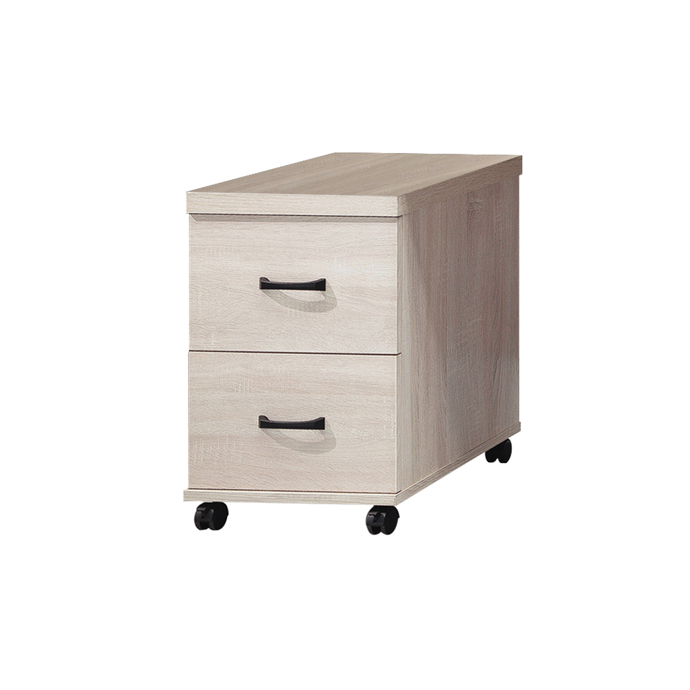 柏蒂家居-約爾1.3尺活動櫃/二抽置物櫃/附輪收納櫃/桌邊櫃