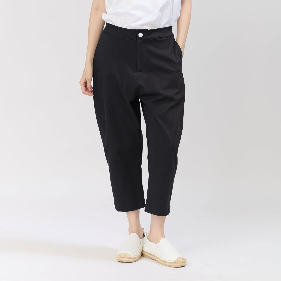 Caesar水洗棉質彈性老爺褲/黑