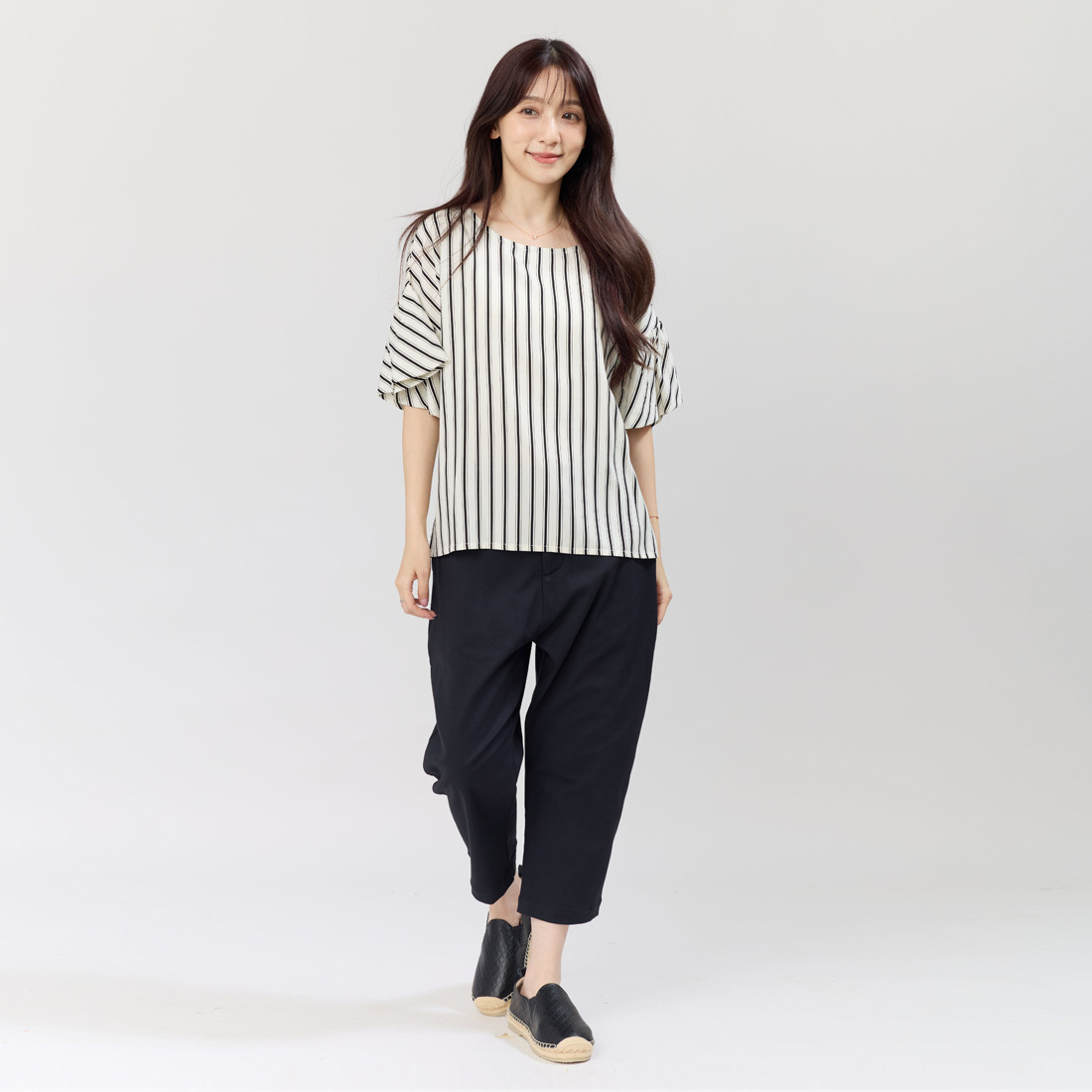 Caesar水洗棉質彈性老爺褲/黑