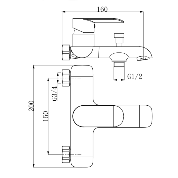 Vizio Bath Mixer (Gunmetal)(VZ400106GM)