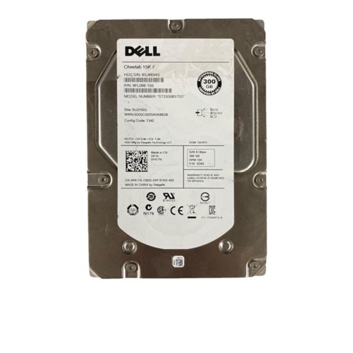 RY491 DELL 146GB SAS 15K RPM 3.5IN HS HDD = TN937/XK111/XX518 (翻新)