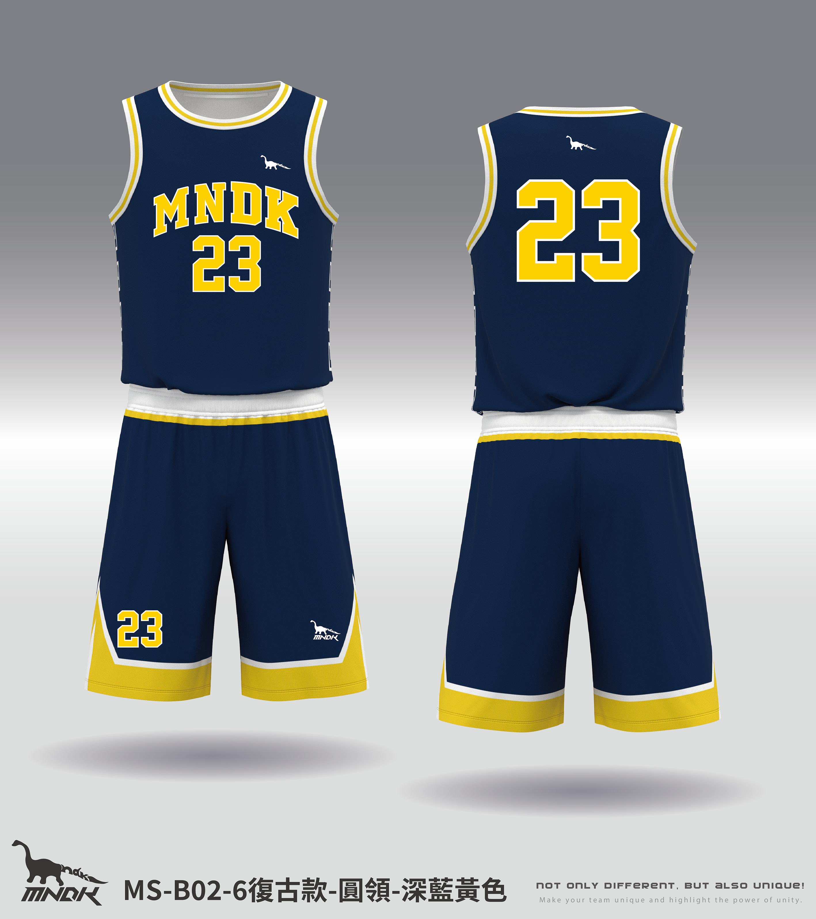 MNDK莫納帝克｜客製化團體服｜專業運動服｜公司制服｜台中basketball MS-B02-6復古款