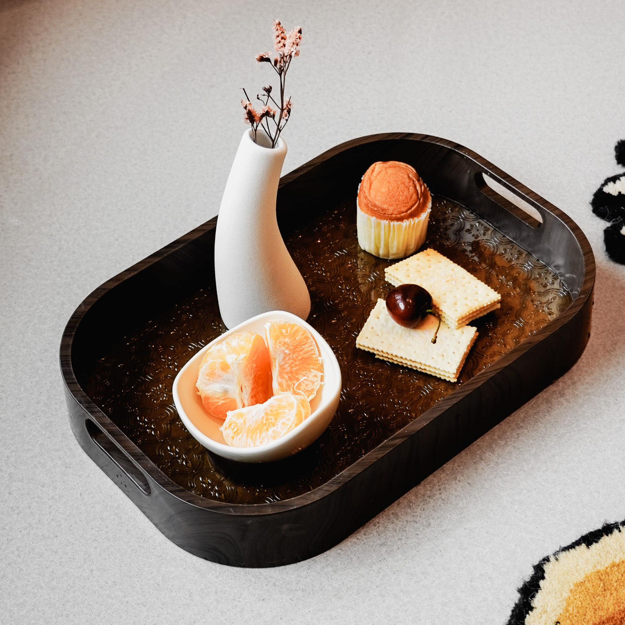 復古海棠花托盤 兩色售