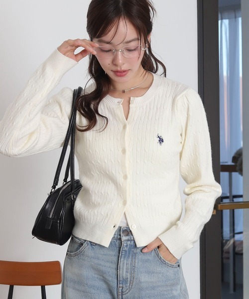 日本🇯🇵連線 U.S. POLO ASSN. x WEGO 春季麻花針織開襟衫 針織 開襟衫 針織衫 長袖 刺繡 5色(任買兩件711免運)/預購