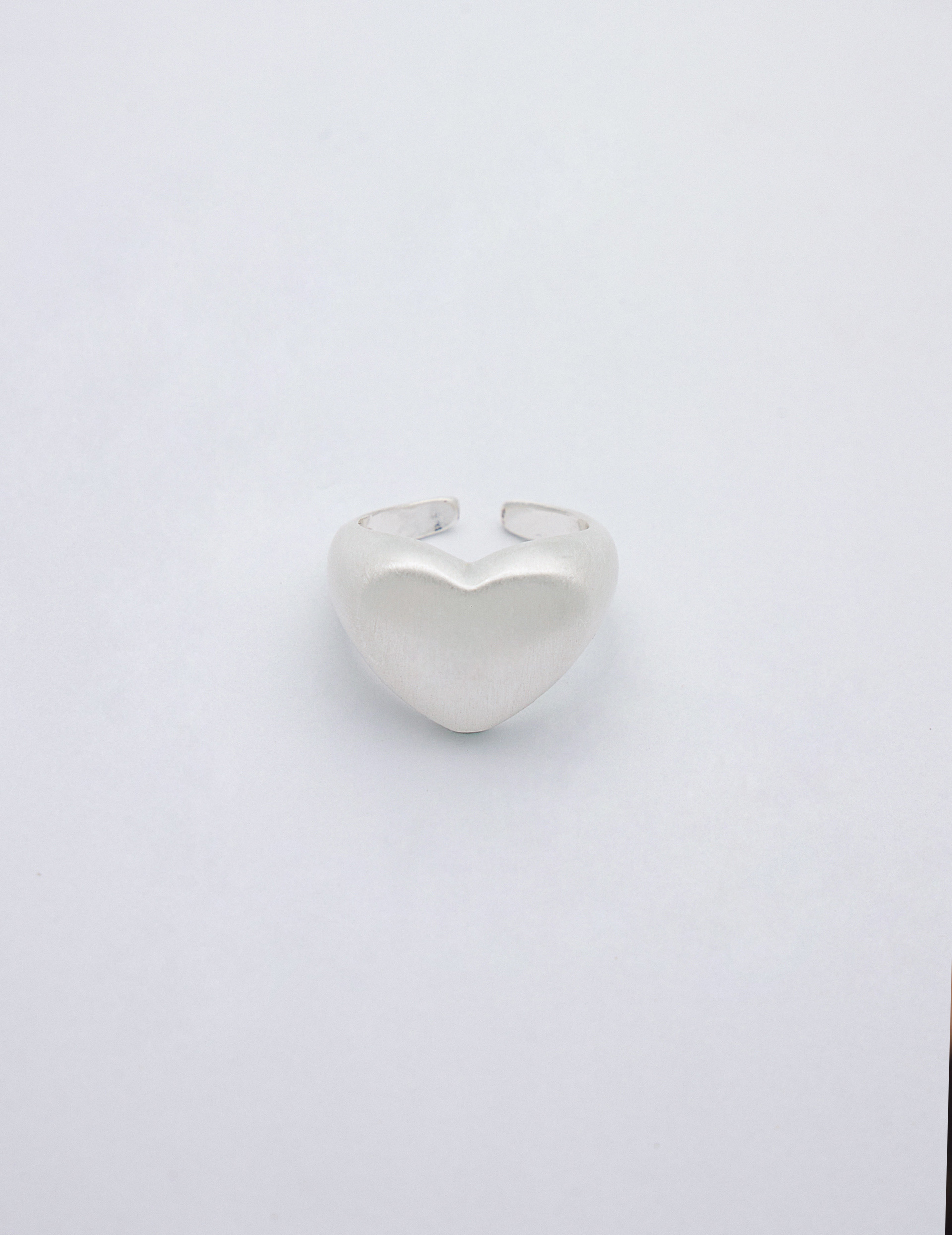 磨砂胖胖愛心戒指