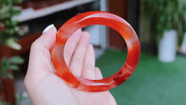 12924 59mm南紅飄花手鐲 (58-60)