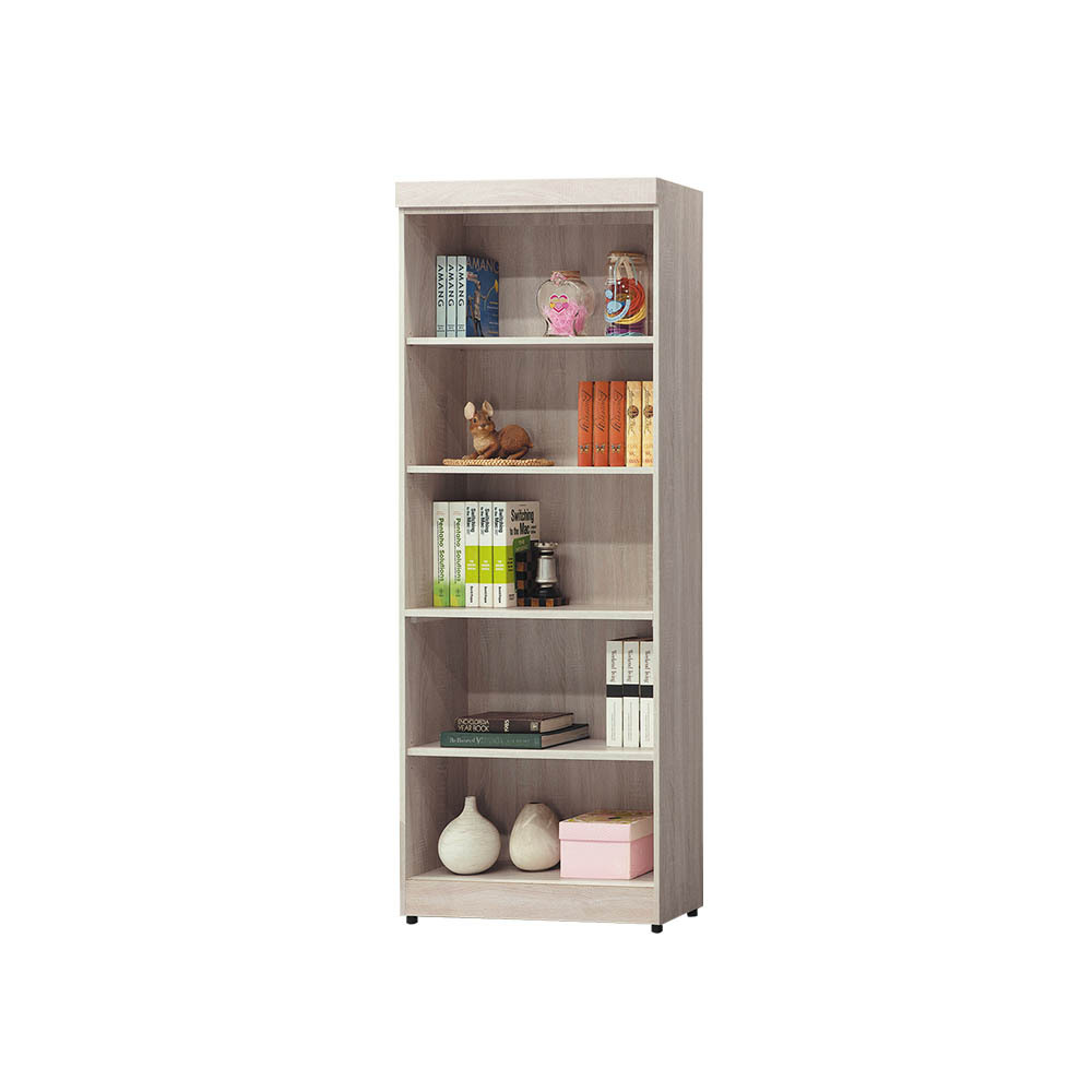 柏蒂家居-約爾2.7尺開放式五層書櫃/5格收納櫃/展示置物櫃