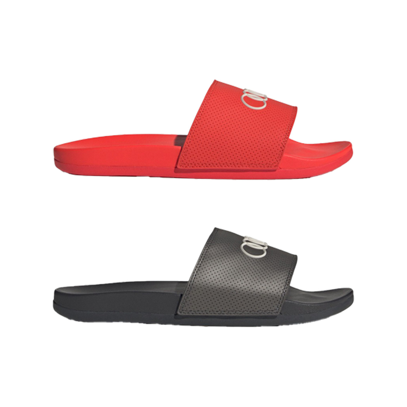 男女鞋 ADIDAS AUDI F1 X ADILETTE 灰色 紅色 奧迪 賽車 聯名 支撐 運動 休閒 拖鞋【KI6083/KI6084】