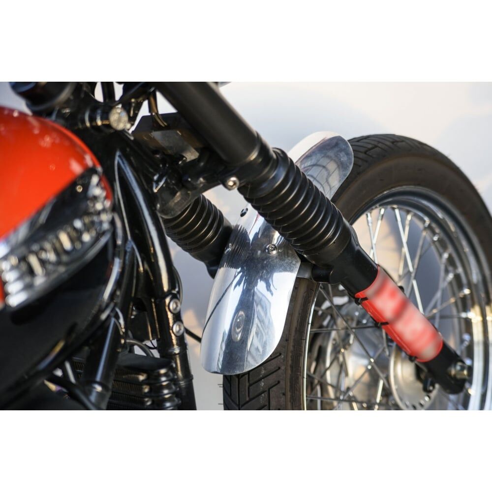 Motone 氣冷凱旋專用 前土除 短款 鋼絲框 - 拋光銀