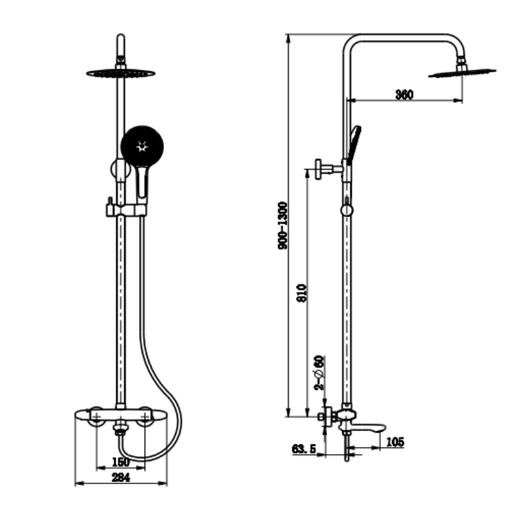 Vizio Shower Column Set (Chrome)(VZ300104CR)