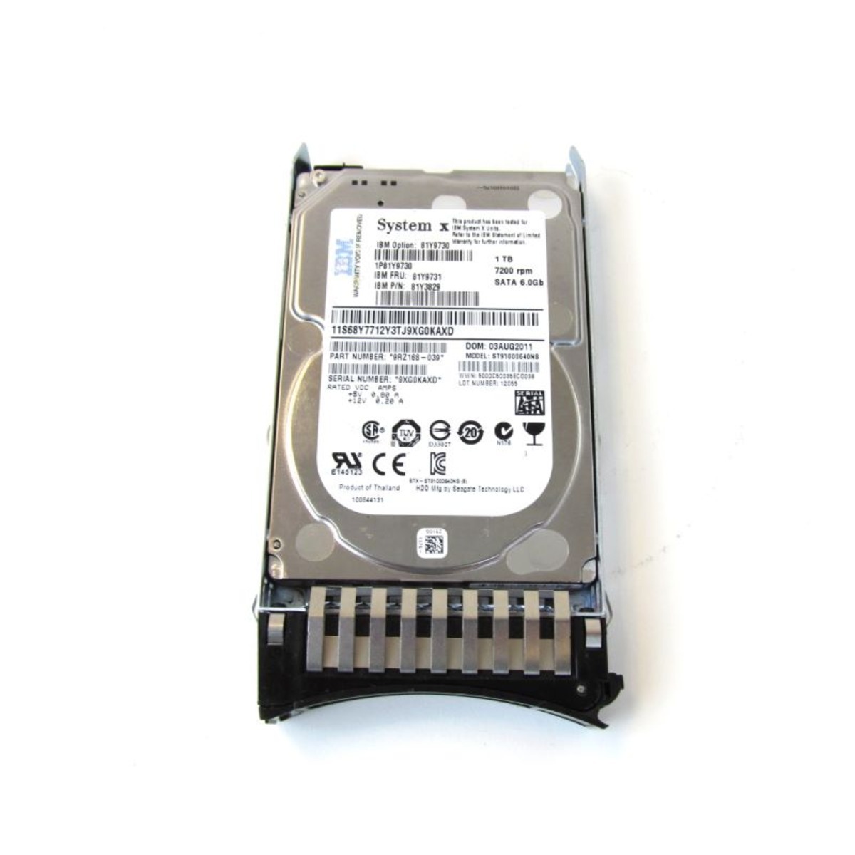 81Y9731 IBM X3650 M2 1TB 7200RPM SATA 2.5" 6GBPS NL HDD (翻新)