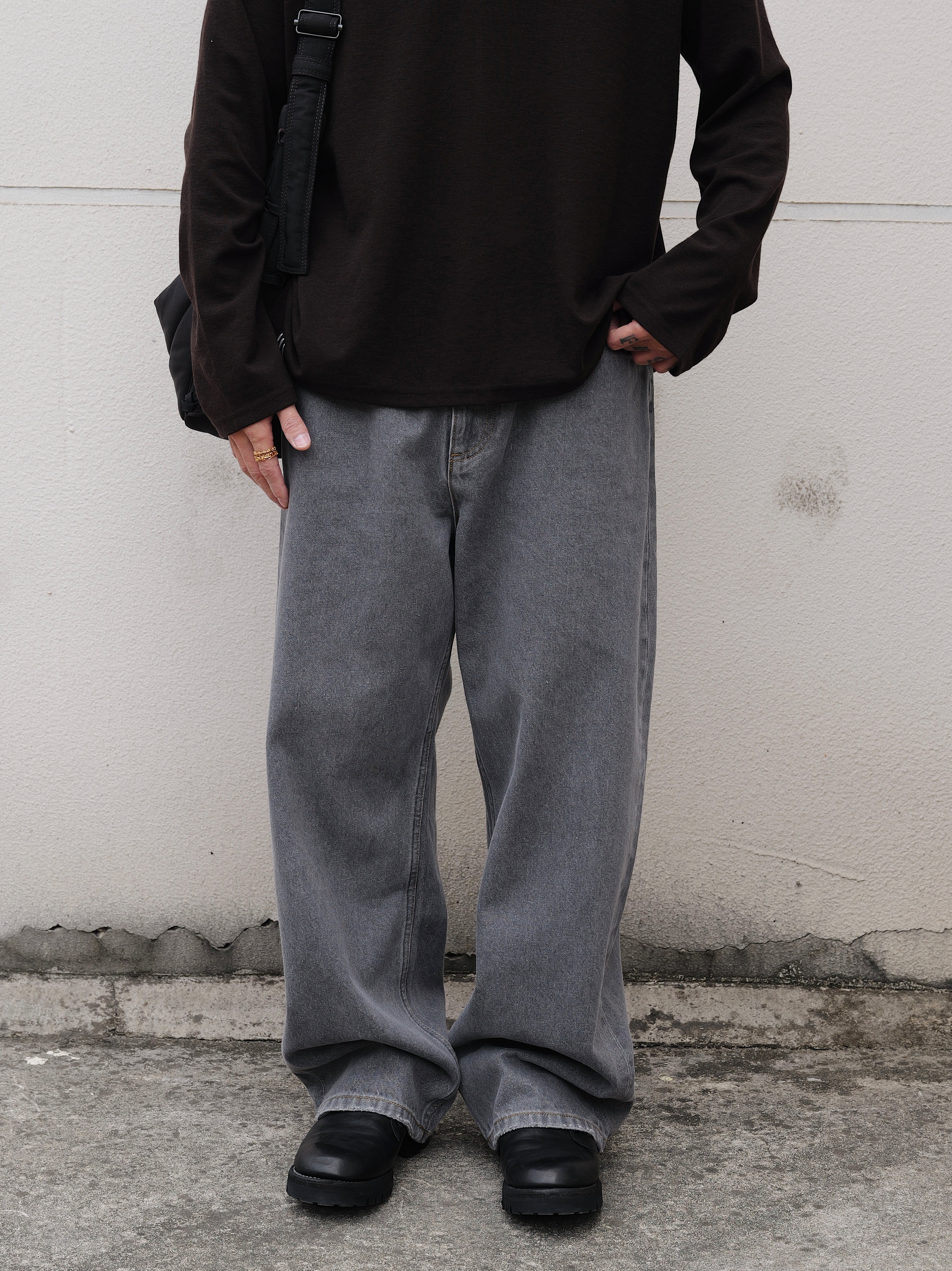 #預購 UNBENT 26SS 14oz 灰色水洗直筒 重磅復古 丹寧牛仔褲