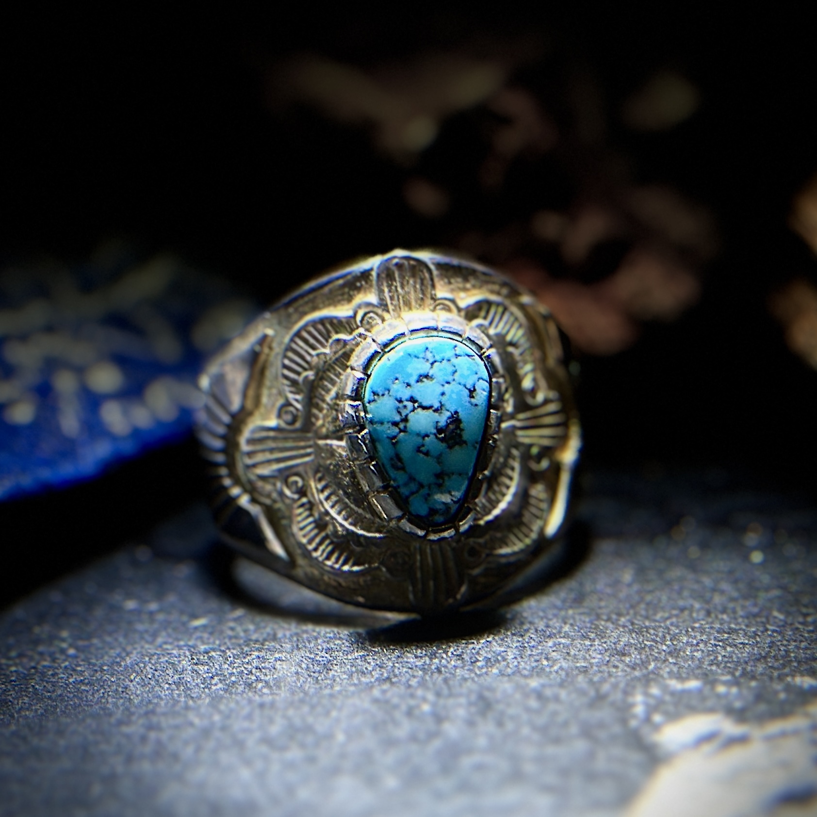 G_Smith-純銀鑲kingman松石戒指