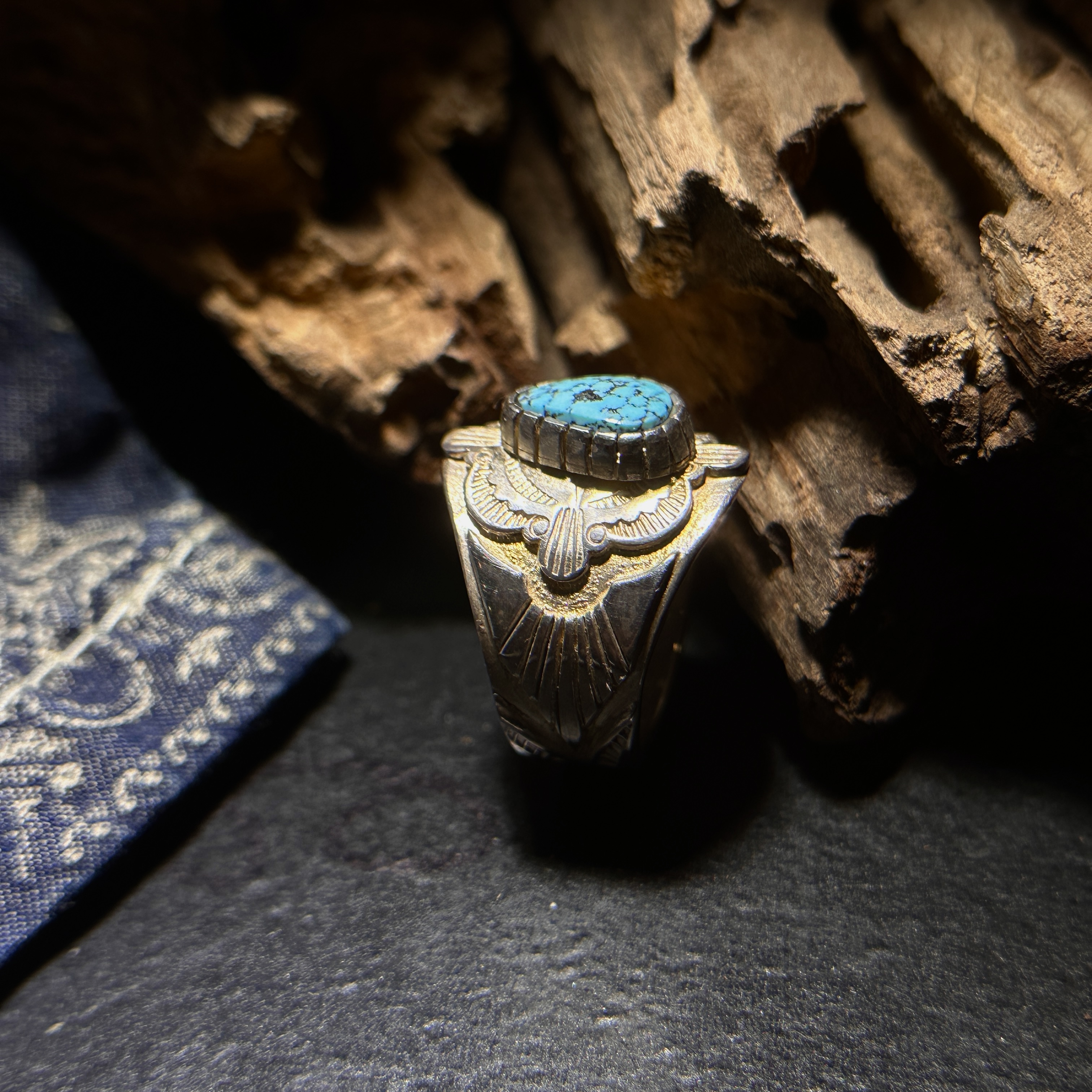 G_Smith-純銀鑲kingman松石戒指