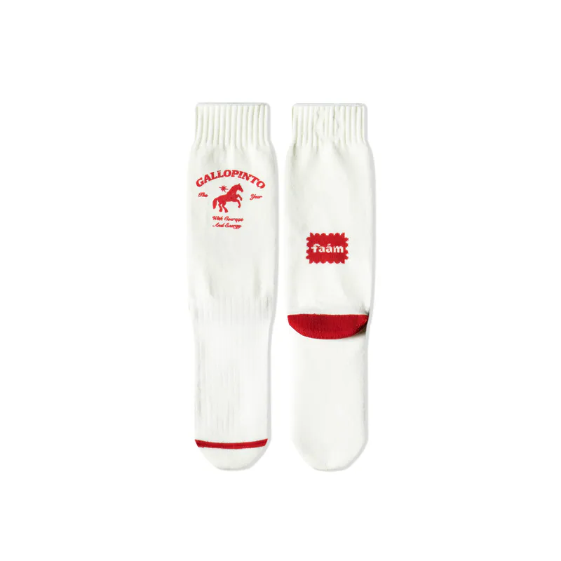 Faam Gallop Crew Socks 馬匹圖案針織高筒襪 2色