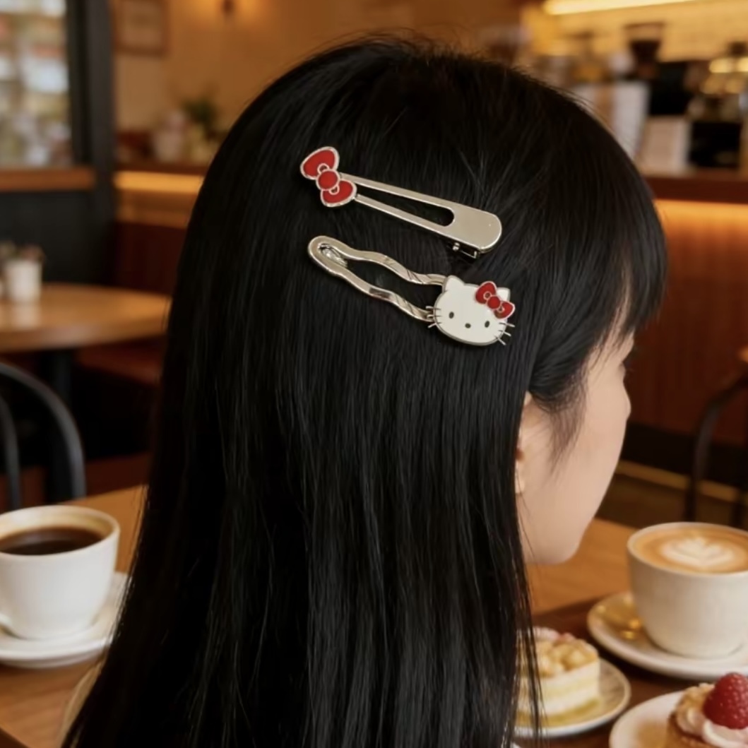 SANRIO 三麗鷗 HELLO KITTY 凱蒂貓 髮夾 蝴蝶結 可愛 造型
