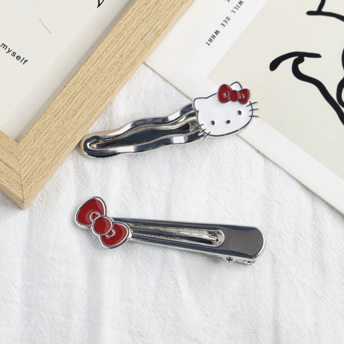 SANRIO 三麗鷗 HELLO KITTY 凱蒂貓 髮夾 蝴蝶結 可愛 造型