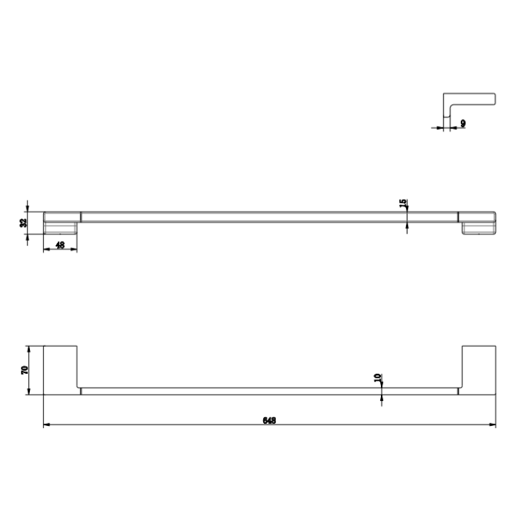 Vizio Single Towel Bar (Brushed Gold)(VZ700101BG)