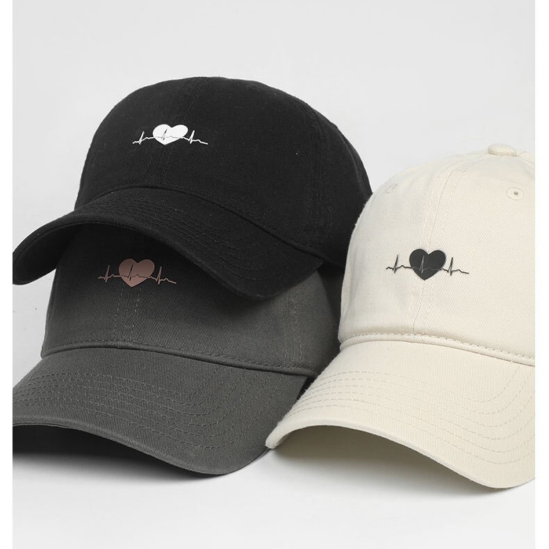 Heartbeat Symbol Embroidered Cap