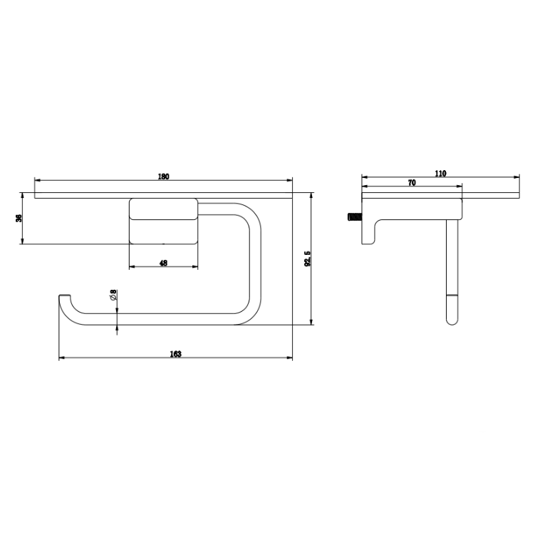 Vizio Toilet Paper Holder (Matt Black)(VZ700106MB)