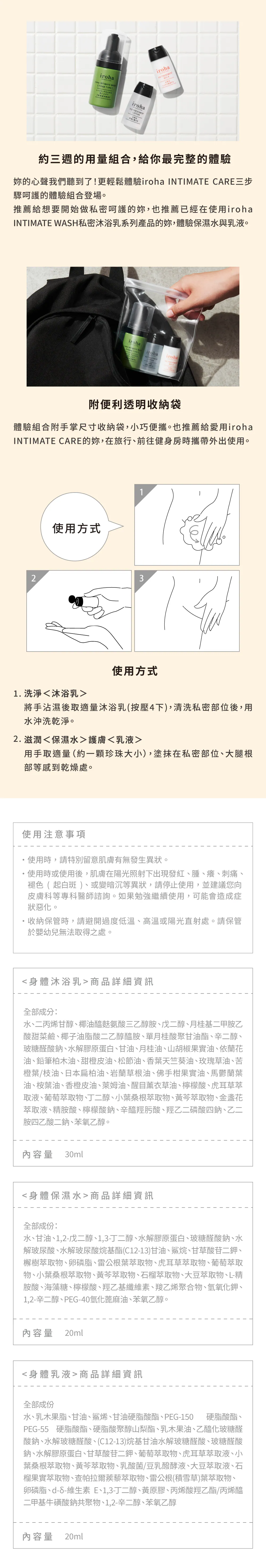 私密沐浴乳保濕水乳液-試用組